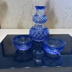 8964 島津興業 薩摩切子 徳利 猪口 セット 伝統工芸品 - メルカリ
