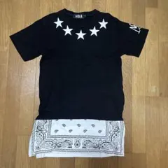 HBA 半袖 Tシャツ ブラック スター ペイズリー柄