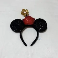【ディズニー】ミニーマウス　スパンコールカチューシャ 黄色お花
