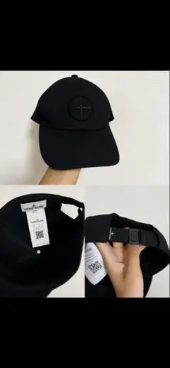 STONE ISLAND ストーンアイランド キャップ ブラック 黒ロゴキャップ