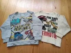 はたらく車柄トレーナー 100cm 2枚セット