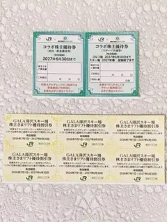 JR東日本　株主優待　GALA湯沢スキー場　リフト優待割引券、コラボ株主優待券