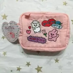 新品 チェゴシム スクエアポーチ 大 ピンク 韓国