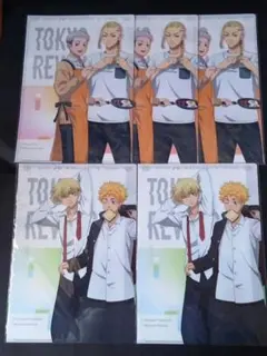 東京リベンジャーズ 東リベ 千冬 武道 ドラケン 三ツ谷 クリアファイル 5点