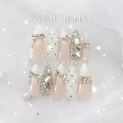 ネイルチップ オーダー フレンチガーリー 量産型 ワンホン 韓国 マグネット