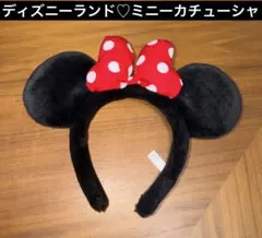 美品♡ディズニーリゾート♡ミニー　カチューシャ 黒と赤の水玉