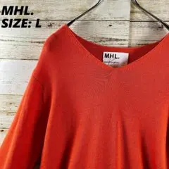 ✨MHL.✨ニット オレンジ 長袖 無地 毛100% 日本製