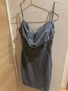 JEWELS ブルーミニドレス ドレープデザイン