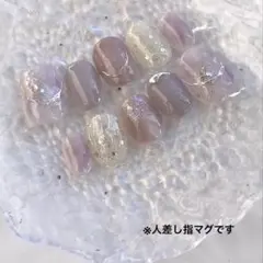 ニュアンスネイルチップNo.24 　ミラーネイル　パープルネイル　紫