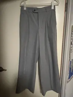 無印良品　ストレッチ起毛　タックワイドパンツ　M グレー