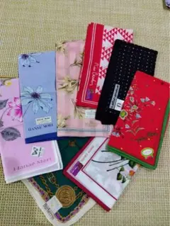 Hanae Mori 等　花柄シルクハンカチセット8枚