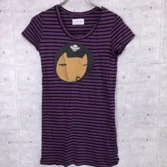 ドメスティック TSUMORI CHISATO ボーダー 猫プリントTシャツのサムネイル