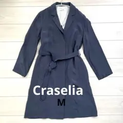 美品 Craselia テーラードジャケット ネイビー コート ロングM