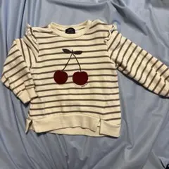 petit main さくらんぼ ボーダー トレーナー 110