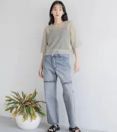 ローリーズファーム　シアーストライプTシャツ