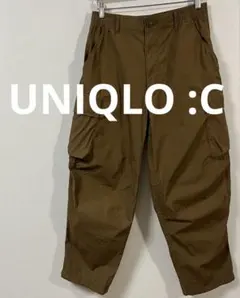 ユニクロシー　UNIQLO :C　ワイドフィットカーゴパンツ　Sサイズ　ブラウンのサムネイル