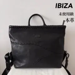 未使用級！ IBIZA オール リアルレザー リュック 黒のサムネイル