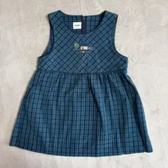 ファミリア familiar ジャンパースカート 90 チェック 刺繍