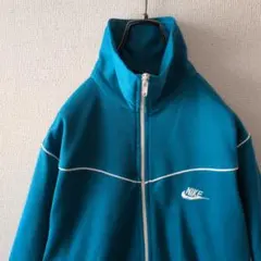 希少☆80s 紺タグ ナイキ 刺繍ロゴ リブライン トラックジャケット M