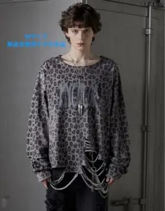 最終値下げ　grancy 総柄ラインストーングラフィックロンT