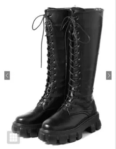 GRL 編み上げロングブーツ gd1397