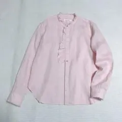 ギャルリーヴィー　リネンポプリンカットオフフリルシャツ ブラウス　2024SS