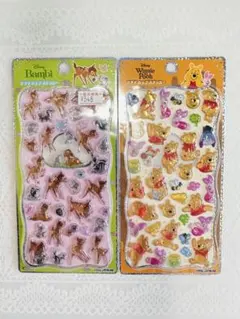 [正規品]バンビ & プーさんプチドロップステッカーディズニー新作2set