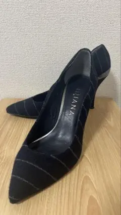ダイアナ パンプス 23.5cm ストライプ メタルパーツ 日本製