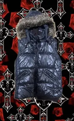 00s グランジ　パンク　平成ギャル男　お兄系 y2k ファーダウンベスト