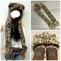 【y2k 00s】フェアリーグランジ　平成ギャル　姫ギャル　ヒョウ柄 マフラー