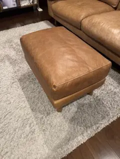 UNICO SEINNシリーズ ブラウンレザーオットマン