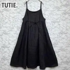 TUTIE. リネンキャミソールワンピース　kawasakiさんコラボ　ブラック