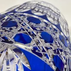 【もも様専用】カガミクリスタル 江戸切子 花瓶 笹っ葉に八角籠目紋〈未使用品〉