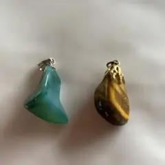 天然石 ペンダントトップ 2個セット