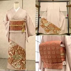 美品　正絹　色留袖　袋帯　一つ紋　４点フルセット　卒業式　入学式　赤　結婚式