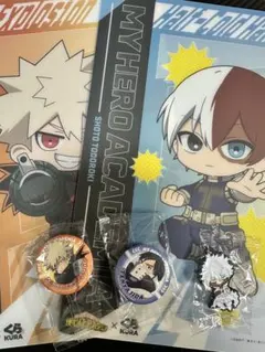 ヒロアカ 轟焦凍 爆豪勝己 くら寿司 マルチシート　缶バッジ　ラバーマスコット