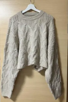 SELECT MOCA ケーブル編みセーター Lサイズ アイボリー