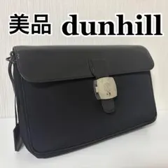 【美品】dunhill ダンヒル クラッチ セカンド バッグ レザー キャンバス