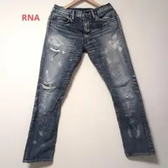【RNA】ダメージデニムパンツ　ブルージーンズ　ユニセックスS大きめ