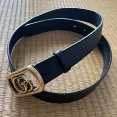 GUCCI ダブルG バックル レザーベルト ブラックのサムネイル