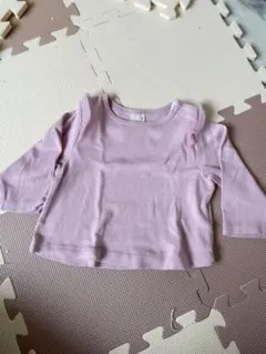 プティマイン 肩チュール付きトップス　ピンク　フリル　80