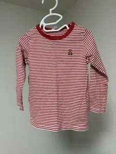miki HOUSE 赤白ストライプ 長袖カットソー 100