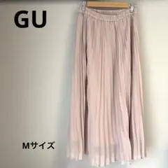 【新品未使用】GU ピンク プリーツロングスカート Mサイズ