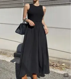 SHEIN DAZY ノースリーブ Aライン ワンピース サマードレス ブラック