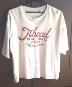 niko and...プリント入りホワイト半袖生成りTシャツ　Mサイズ