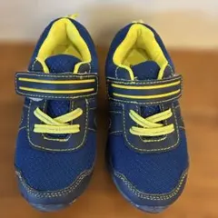 ネイビー/イエロー メッシュスニーカー ベルクロ