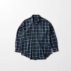 ラルフローレン チェックシャツ XL 黒 長袖 コットン　BD　古着　ブラック