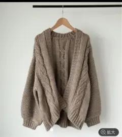 ローリーズファーム　1.5Gケーブル カーディガン　モカ