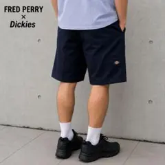【美品】FRED PERRY×Dickies ハーフパンツ S 紺 コラボのサムネイル