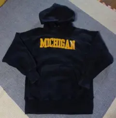 L/ビンテージ/90s/ミシガン/刺繍タグ/チャンピオン/パーカー/ネイビー